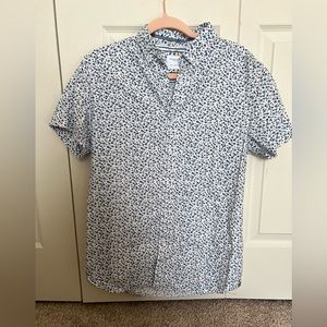 Denim and flower button up